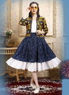 Navy Blue Colour FENEE WESTERN Party Wear Designer Coati Inner Skirt Poli Rayon Cotton Stylish 3 Piece Collection FENEE 06